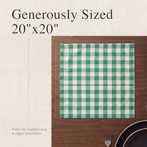 Urban Villa Cloth Napkins Cotton 20x20 (Set of 12) Hunter White - Image 6
