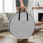 36 Inch Round Storage Bag 2 Pack,Grey Solid Color Waterproof Wreath Storage Container with Handles&Zipper Minimalist Art Closet Organizer Bags Garland Box - Image 3