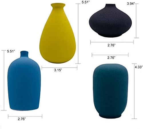 Small Ceramic Flower Vases Set of 4, Bud Vase, Decorative Modern Floral Vase - Image 2