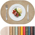 MOSAYT Vinyl Faux Leather Oval Placemats, Set of 6, Apricot by MOSAYT