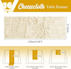16 Pack Ivory Table Runner 10FT Cheesecloth Table Runner Boho Gauze Table Runners Long Rustic Sheer Fabric Cream Table Runners for Wedding Party Bridal Shower Farmhouse & Home Decor - Image 2