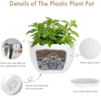 WSMKSZ 12 Inch Large Plant Pots for Indoor or Outdoor Plants, Wide Water Ripples Flower Pots with Drainage Holes & Saucer, Plastic Planters Set for Garden & Home Decor (White) - Image 3