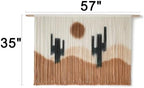 Large Macrame Wall Hanging Macrame Wall Decor 57" W x 35" L Desert Cactus Tie-Dye Large Boho Yarn Wall Decor Scale Wall Art Home Decor - Image 5
