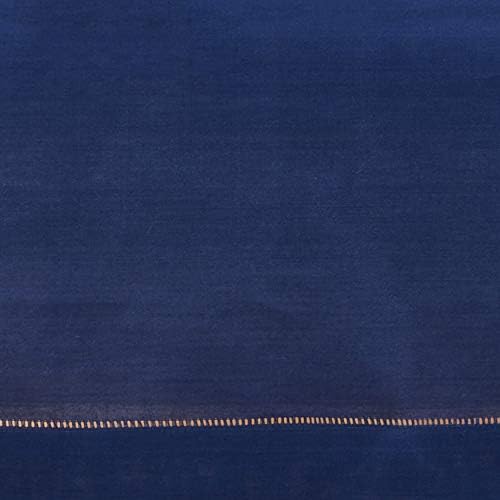 SARO LIFESTYLE Classic Hemstitch Tablecloth - Elegant Everyday Tablecloth with Textured Fabric and Hemstitched Border for Dining Tables and Formal Entertaining, 90"x90", Navy Blue - Image 3