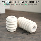 Travertine Marble Candlestick Holders - Set of 2 Stone Candle Sticks Holder Decor, Decorative Modern Candle Stands for Taper Candles - Image 4