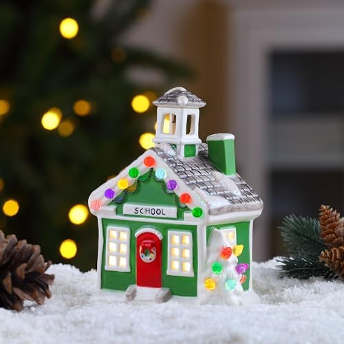 Mr. Christmas Ceramic Village School LED Decoration, 6 Inch - Image 2