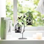 Decorative Birdcage Candle Holders for Tealight Candles, 13.8in Tall Black Vintage Candle Holder, Metal Bird cage Candle Stands for Rustic Home Decor Table Wedding Christmas Centerpiece Bird Decor - Image 5