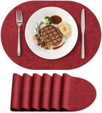 homing Heat Resistant Oval Placemats Set of 6, Red by homing