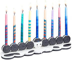 Rite Lite Hanukkah Cookies Menorah Adorable Chanukah Candle Holder Hand-Painted Resin Whimsical Smiley Face Jewish Holiday Party Decor Collectible Judaica Centerpiece Hanukkah Hostess Gifts 12" L - Image 4