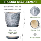 Ceramic Planter, 6 Inch Plant Pot for Indoor Plants, Grey - Image 2
