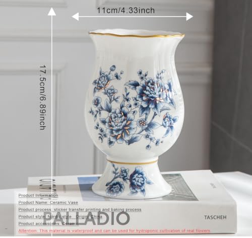 Ceramic Resin vase 16.9-inch ice Cracked Pattern Retro Antique Home Decoration Dining Table Living Room Kitchen Bedroom Bookshelf Office Coffee Table Dining Room Fireplace (Color 6) - Image 2