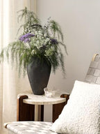 Ceramic Vase - Large 11.8 Inch Tall Floor Vase for Centerpieces, Farmhouse Flower Vases, Rustic Minimalist Home Decor for Living Room, Enterway, Wedding (Sandstone Dark Gray) - Image 2