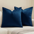 MIULEE Decorative Navy Blue Velvet Euro Sham Throw Pillow Covers 26x26 Inch by MIULEE