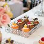 2 Pcs Silver Metal Crystal Mirror Tray - 11.2"x8.1" Table Centerpieces Tray, Multi-Functional Display for Flowers/Cupcakes/Jewelry, Vanity Organizer & Wedding Dessert Table Accent - Image 6