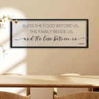 comurdyo Bless the Food Before Us Sign, 32" X 12", Black - Image 6