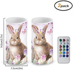 Rabbit Flameless Candles with Remote and Timer LED Candles Flickering Battery Operated Fake Candle for Home Easter Bedroom Living Room Dining Room Table Decor Set of 2 - Image 3