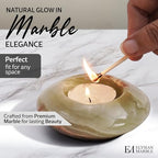 Tea Light Candle Holders Set of 3 – Handcrafted Natural Marble Tealight & Votive Holders in Graduated Sizes (4", 3.5", 3"), Decorative Stone Candle Holders for Home Décor & Table Centerpieces - Image 2