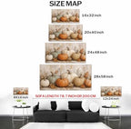 WAXWHELK Pumpkin Fall Canvas Wall Art, Neutral Gray and Beige Pumpkin Painting Pictures, Autumn Rustic Farmhouse Thanksgiving Artwork for Living Room Bedroom Home Decor (20"x40") - Image 5