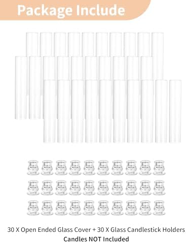 NUPTIO Hurricane Glass Candle Holders Bulk for Wedding - 12.6" H Set of 30 - Image 7