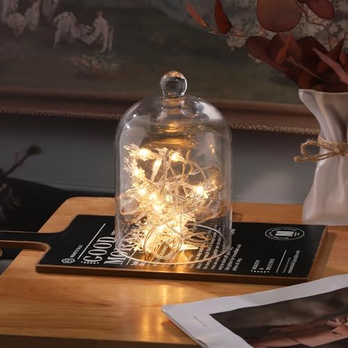 7.5" Tall Handmade Glass Cloche, Thick & Sturdy, Dia 5"xH 7.5", For Terrarium, Plants, Trinkets, Cakes, Figurines, LED Light String, Candle. Cloche Glass Dome, Bell Jar Display Case (1, 5.12"x7.48") - Image 5