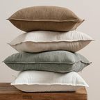 MIULEE Neutral Boho Linen Decorative Pillow Covers 18x18 Inch Pack of 4 - Image 3