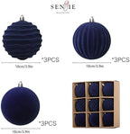 4In Velvet Ornaments for Christmas Tree, 9pcs Large Christmas Ornaments Set - Image 4