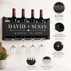 Personalized Wine Rack Wall Mounted with Glass Holder - Image 7
