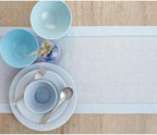 Solino Home 100% Pure Linen Table Runner Light Blue Hemstitch, 14 x 120 in - Image 3