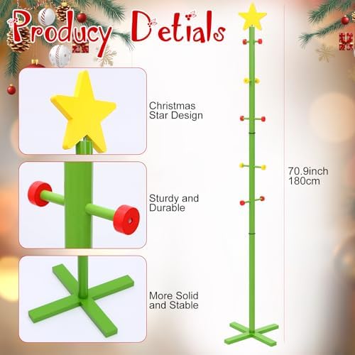 Capoda 71 Inch Christmas Stocking Holder Stand for Floor with 10 Hooks - Image 2