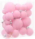 Sea Team 32-Pack Flocked Velvet Christmas Ball Ornaments, Pink by SeaTeam