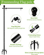 Koutemie 10 FT Garden Flag Pole for Outside House for 3x5 American Flags - Image 7