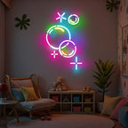Colorful Bubbles Neon Sign for Kids Room, Bathroom and Playroom Wall Decor - Image 3
