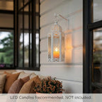 Vela Lanterns Decorative Indoor Moroccan Candle Holder, White, M, 2-Pack - Image 4