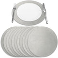 Morgan Faux Leather Round Set of 12 Placemats, 15", Silver, Heat Resistant, Stain Resistant, Non-Slip, Reversible, Durable Table Mats for Kitchen, Dining Table, Indoor Washable Use by Homewear