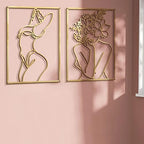 Glamativity 4 Pack Gold Wall Art Decor, Minimalist Single Line Real Metal Wall Art, Woman's Body Shape Abstract Wall Art (Gold Classic Style, 17 x 11.8'') - Image 6