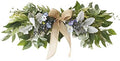 Artificial Eucalyptus Swag with Daisy Flower 25.6in Greenery Swag with Bow and Flocking Leaves Berries Farmhouse Decorative Swag for Home Wedding Wall Door Decor by NFNSIG