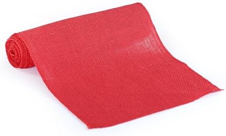 MDS® Pack of 20 Natural Burlap Table Runner, 12 x 72 Inch, Jute Rustic Farmhouse Boho Table Decor for Wedding Reception, Dining Table, Bridal Shower, Baby Shower & Party Decorations - Red - Image 4