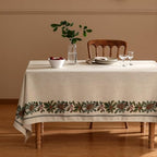 ISAENNE Designer Vintage Rectangular Christmas Tablecloth,87"x55" - Image 2