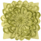 OiseauVoler Decorative 3D Flower Throw Pillow Covers Handmade Pillowcases for Sofa Bed Home Room Decor 18 x 18 Inch Green by OiseauVoler