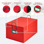HOLDN’ STORAGE Christmas Ornament Storage Box with Dividers, Holds Up to 72 Ornaments (4 Inches), Large Organizer with 3 Stackable Trays - Red - Image 3