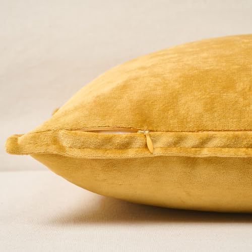 JUSPURBET 28x28 Velvet Decorative Throw Pillow Covers Set of 2,Golden - Image 5