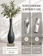 Hanobe 27.5" Tall Black Floor Vase for Modern Living Room Decor - Image 5