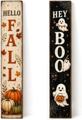 47 Inch Fall Porch Sign Reversible Halloween Door Sign Wooden Welcome Decor by clothmile