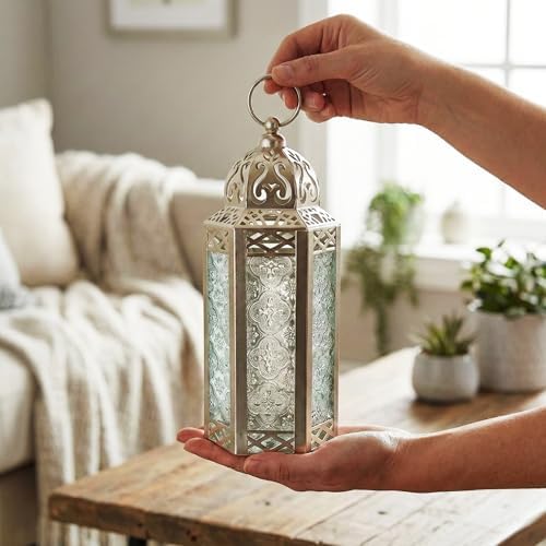 Vela Lanterns Decorative Indoor LED Candle Holder, White Gold, M, 6-Pack - Image 3