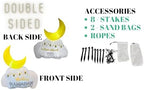 Eid Gift Inflatable Moon Cloud Decoration - Muslim Eid Holiday Decor with LED Lights for Festive Celebrations, Blow-Up Yard Décor 60"x50" + Free Foil Balloons - Image 3