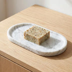 YKAJO Carrara White Gray Oval Marble Tray, 9.8x4.7 Perfume Organizer Dish - Image 5