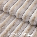 Pallene Faux Fur Decorative Throw Pillow Covers 26x26 Set of 2, Ombre Beige - Image 2