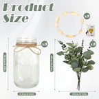 Set of 3 Mason Jar Lights, Plant Decorative Jars Vase Holiday Table Decor - Image 3