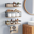 Fixwal Wall Mounted Bathroom Shelves Over Toilet (3+1 Gray) - Image 5