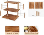 Upgraded Countertop Coffee Station Organizer, 3 Tier Wooden Shelf for Coffee Bar Accessories, Condiment Storage Caddy for Kitchen, Display Rack for Cupcake Tea Cups Kitchen Office - Image 4